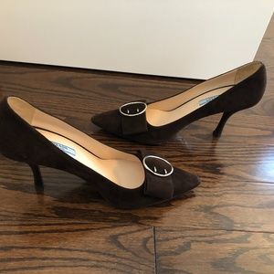 Prada brown suede pumps